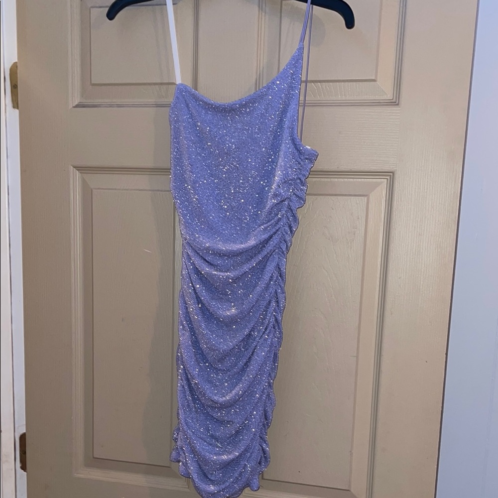 Elegant Lavender Ruched Dress